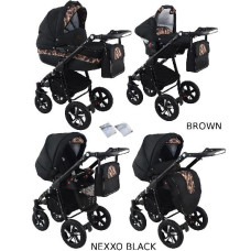 Kombinovaný kočárek KRASNAL NEXXO black černá+hnědá