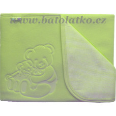Dětská deka s vtištěnými medvídky-fleece + bavlna BaBalu  zelená