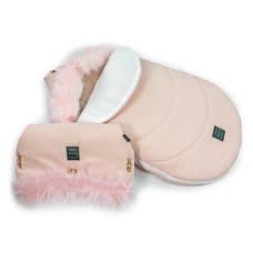 Luxusní set fusak s kožešinou + rukávník  - LIMITOVANÁ EDICE  FLOO FOR BABY LUNA   AKCE !!!