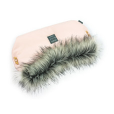 Luxusní rukávník na kočárek s kožešinou FLOO FOR BABY Růžová MIA