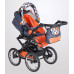 Kombinovaný kočárek KRASNAL POLARIS RETRO šedá + oranžový puntík