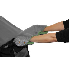 Rukávník ke kočárku Emitex - šedá + hráškově zelená