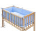 Dětská postýlka Baby Scarlett přírodní s kompletní výbavou - Méďa modrá - 90 x 41 cm