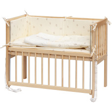 Dětská postýlka Baby Scarlett přírodní s kompletní výbavou - Méďa béžová - 90 x 41 cm