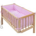 Dětská postýlka Baby Scarlett přírodní s kompletní výbavou - Méďa růžová - 90 x 41 cm