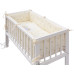 Dětská postýlka Baby Scarlett bílá s kompletní výbavou - Méďa béžová - 90 x 41 cm