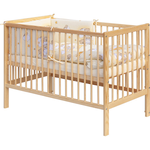 Dětská postýlka s kompletní výbavou Scarlett 120 x 60 cm - Mráček - béžová Dětská postýlka s kompletní výbavou Scarlett 120 x 60 cm - Mráček - béžová