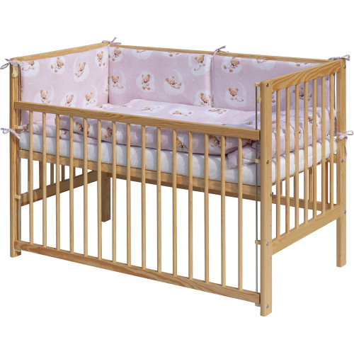 Dětská postýlka s kompletní výbavou Scarlett 120 x 60 cm - Erka - růžová Dětská postýlka s kompletní výbavou Scarlett 120 x 60 cm - Erka - růžová