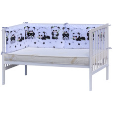 Mantinel do postýlky 4dílný - Scarlett Panda - 210 x 40 cm - bílá