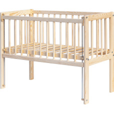 Dětská postýlka k posteli rodičů BABY Scarlett II přírodní ECO (borovice), st. bok - 90 x 41 cm
